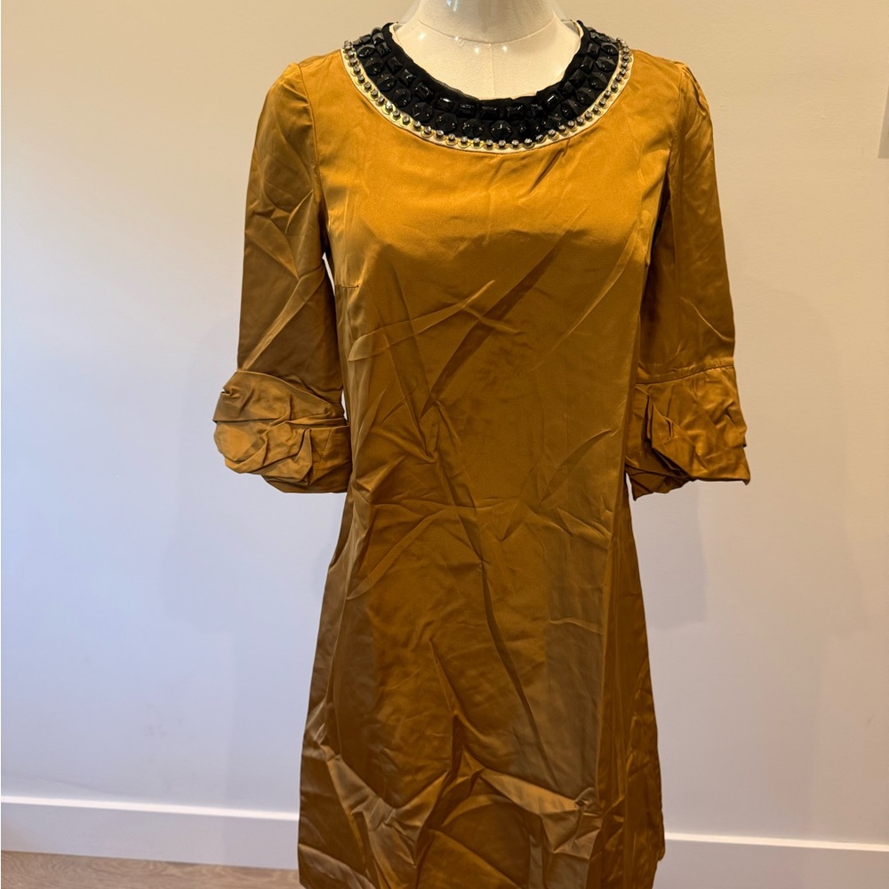 Chloé Silk Embellished Neckline Dress • Made in France • FR 34 / US 2